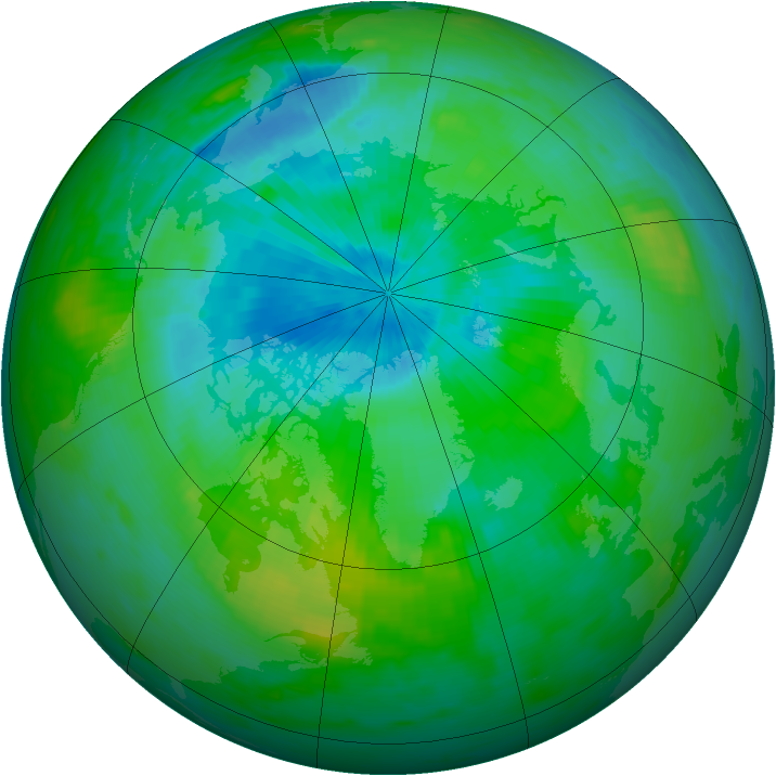 Arctic ozone map for 23 August 1983